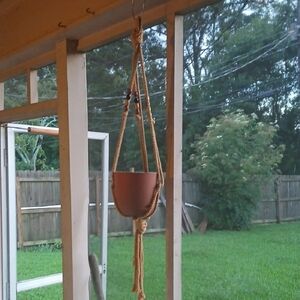 HANDMADE Boho Style Macrame Rope Plant Hanger With Bead Detail